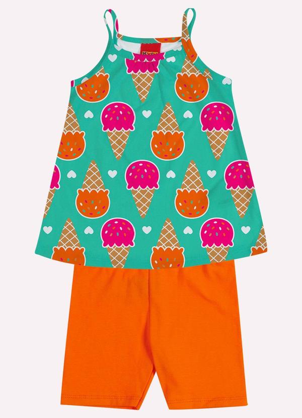 Conjunto Infantil Menina Estampado Verde