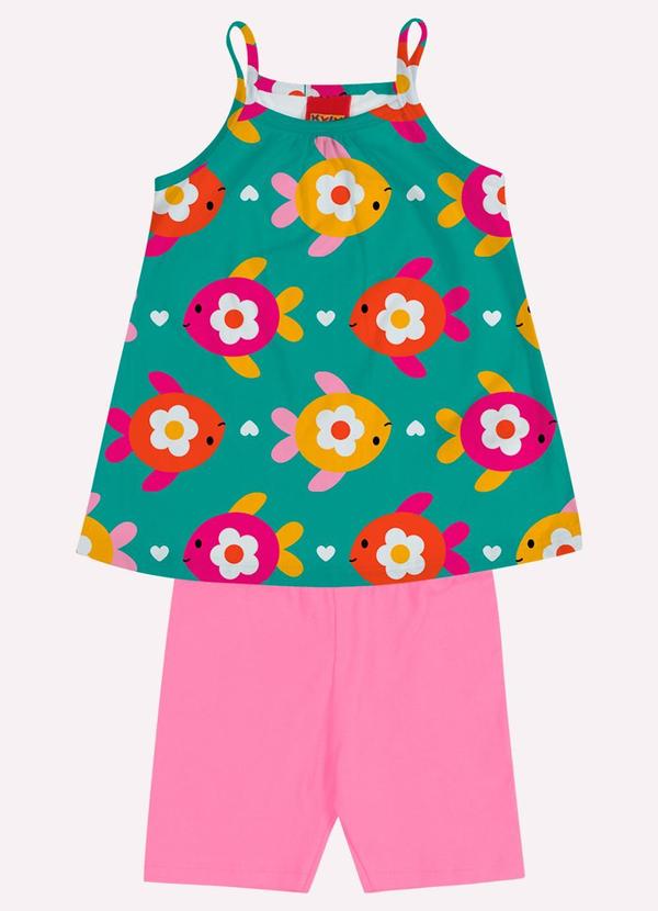 Conjunto Infantil Menina Estampado Verde