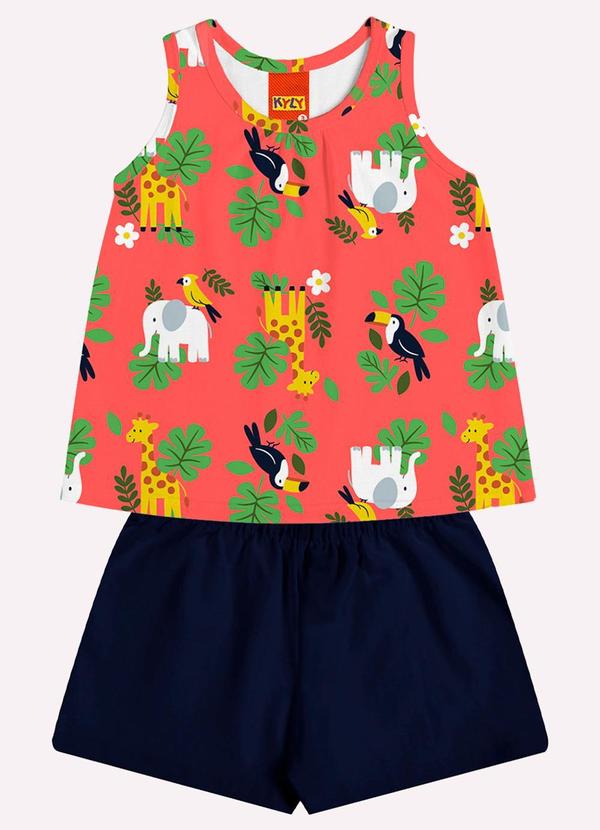 Conjunto Infantil Menina Estampado Vermelho