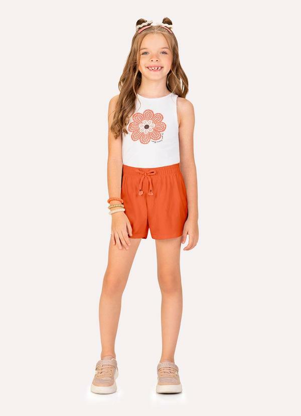 Conjunto Infantil Menina Flor Branco