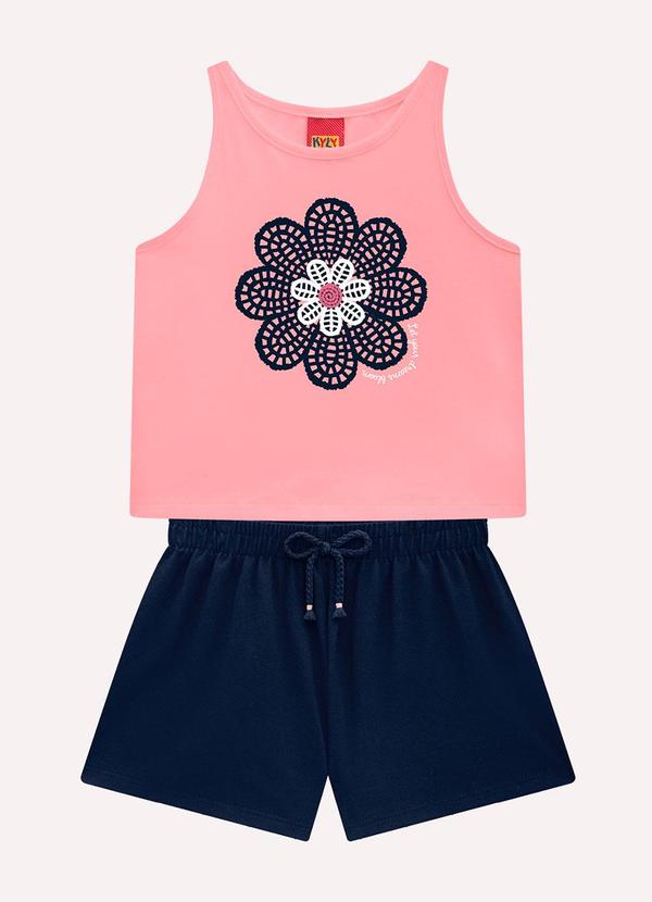Conjunto Infantil Menina Flor Rosa