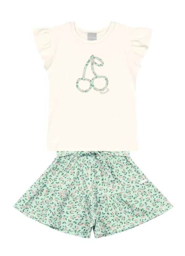 Conjunto Infantil Menina Floral Natural