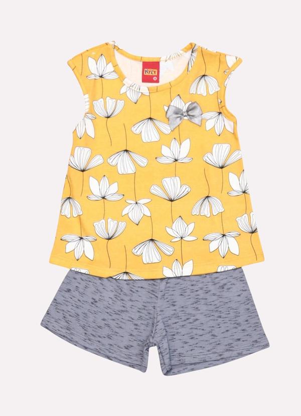 Conjunto Infantil Menina Flores Amarelo