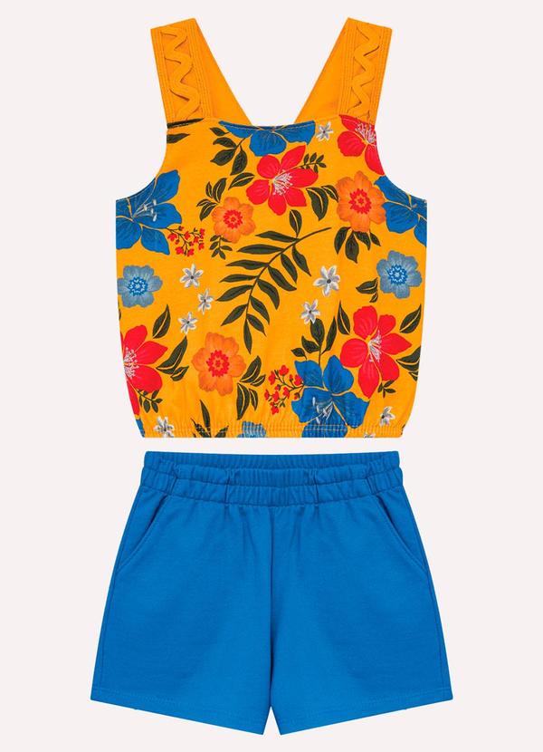 Conjunto Infantil Menina Flores Amarelo
