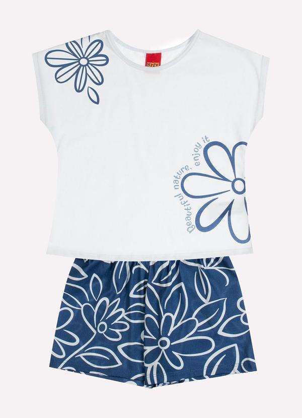 Conjunto Infantil Menina Flores Branco