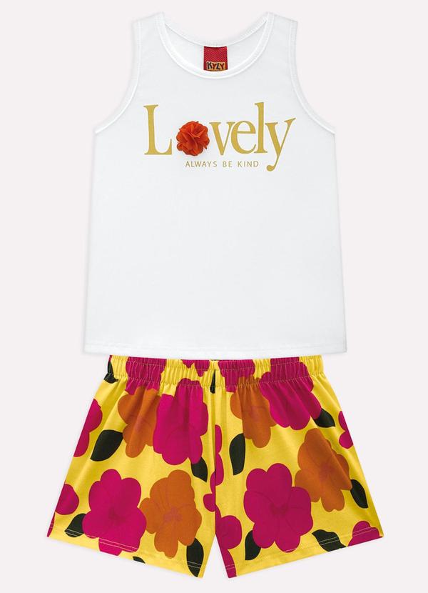 Conjunto Infantil Menina Flores Branco