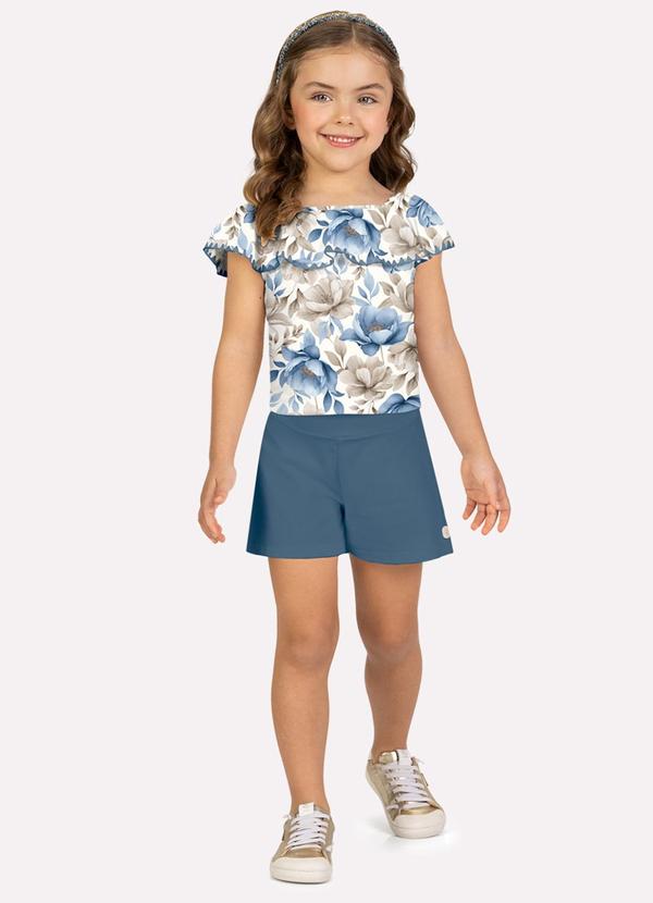 Conjunto Infantil Menina Flores Branco