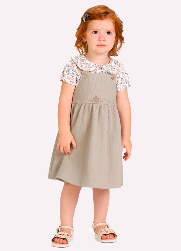 Conjunto Infantil Menina Flores Branco