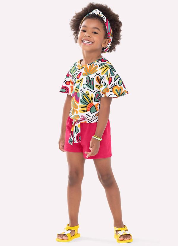 Conjunto Infantil Menina Flores Branco
