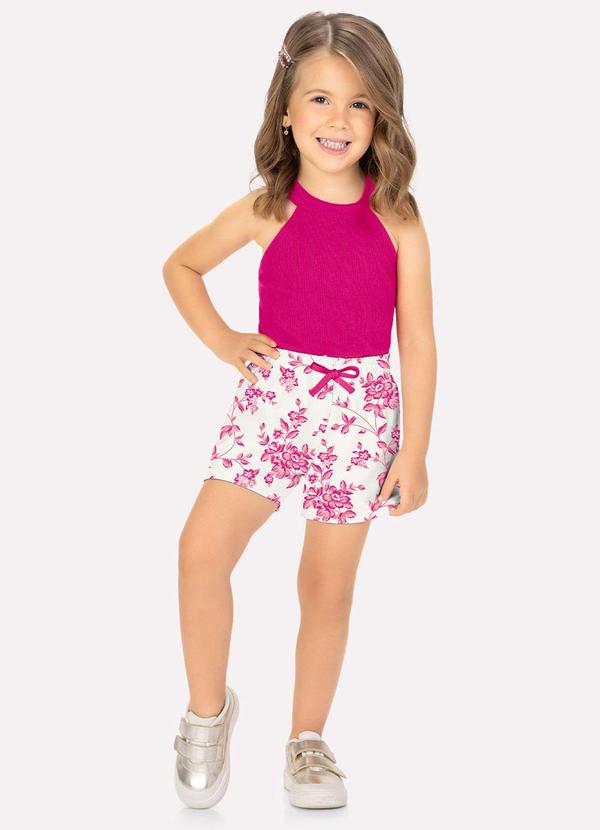 Conjunto Infantil Menina Flores Rosa