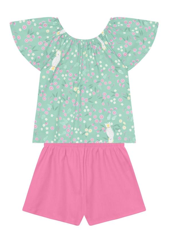 Conjunto Infantil Menina Florido Azul