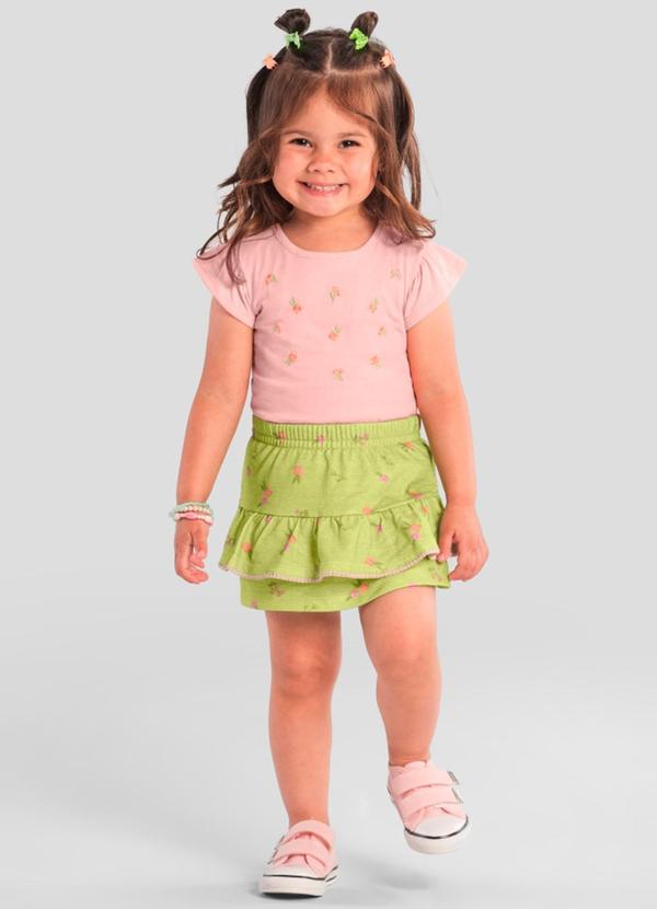 Conjunto Infantil Menina Florido Rosa