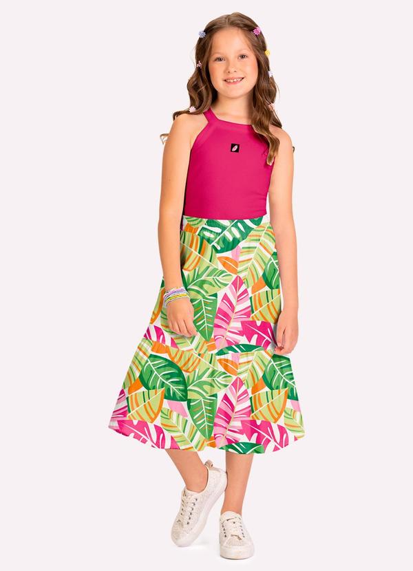 Conjunto Infantil Menina Folhagem Rosa