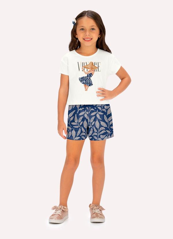 Conjunto Infantil Menina Folhas Milon Bege
