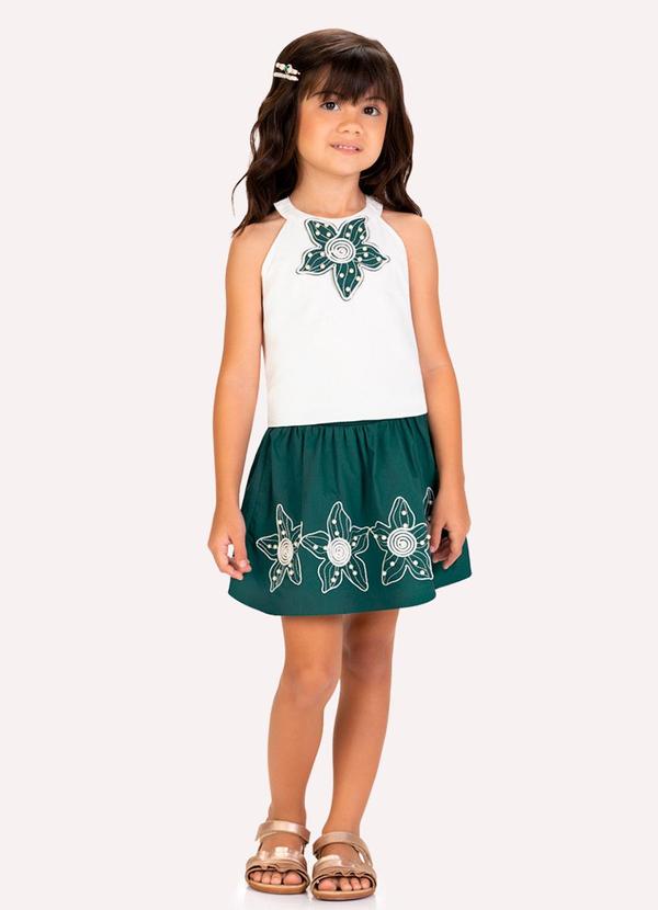 Vista 2 Conjunto Infantil Menina Folhas Milon Bege Milon