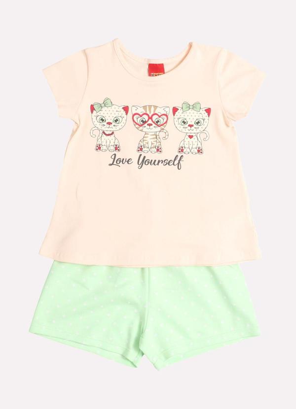 Conjunto Infantil Menina Gatinho Laranja