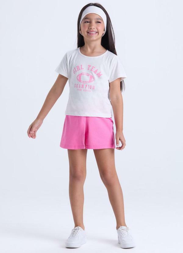 Vista 2 Conjunto Infantil Menina Girl Team Off White VIDA COSTEIRA VIDA COSTEIRA