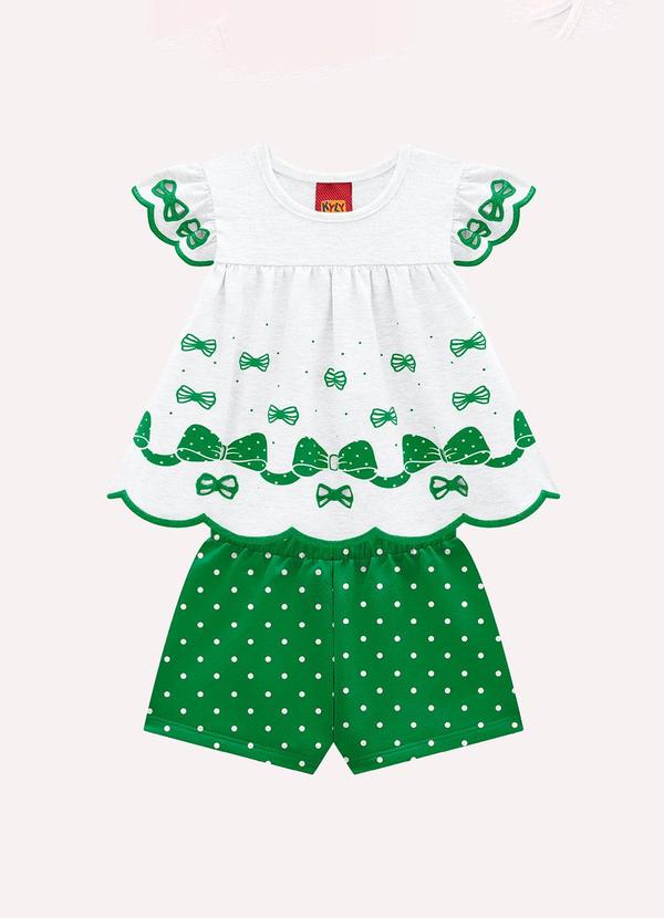 Conjunto Infantil Menina Laço Branco