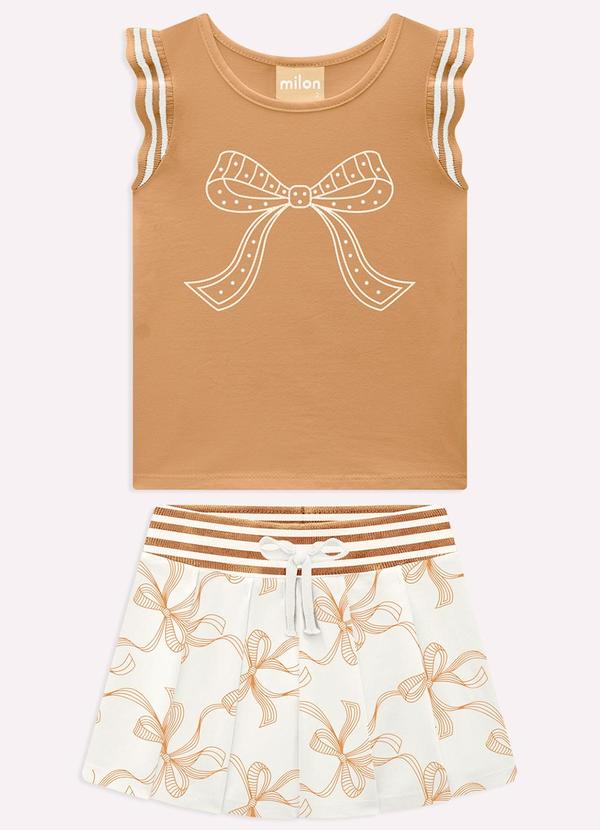 Conjunto Infantil Menina Laços Marrom
