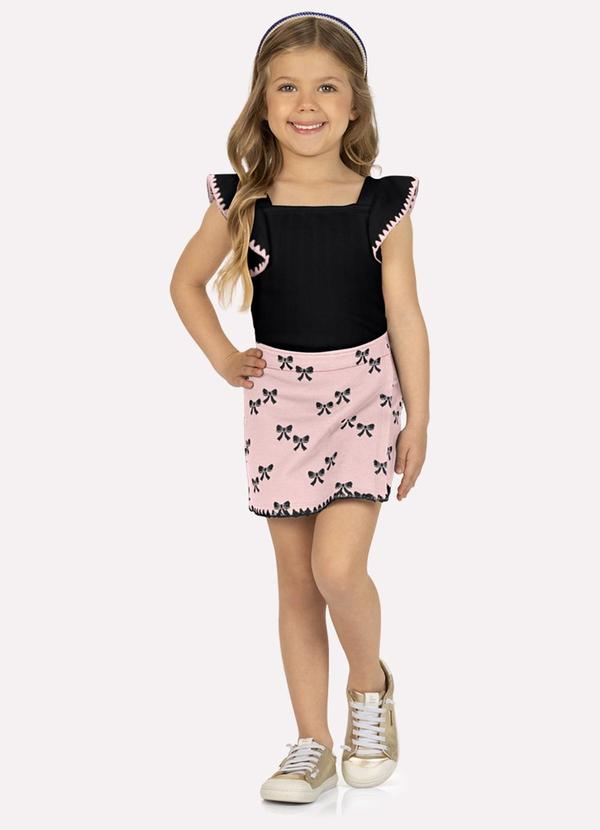 Conjunto Infantil Menina Laços Preto