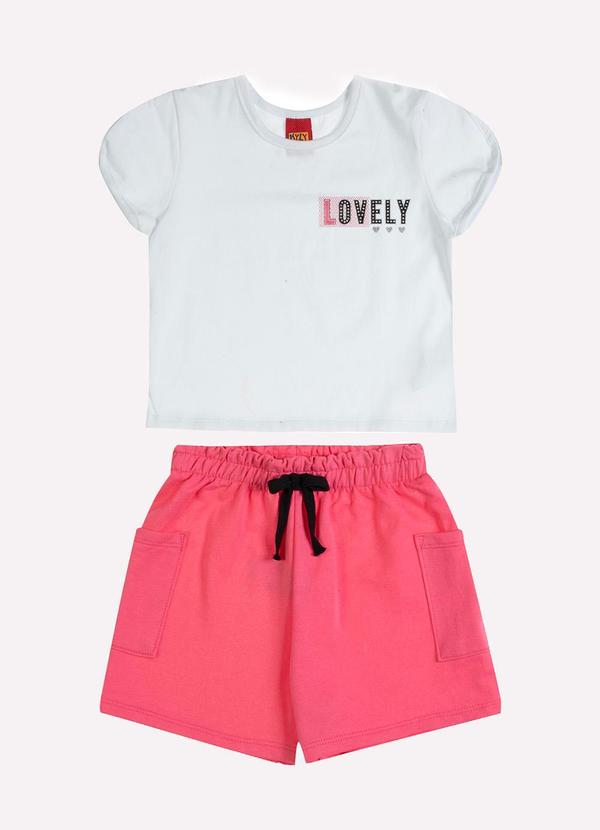 Conjunto Infantil Menina Lettering Branco