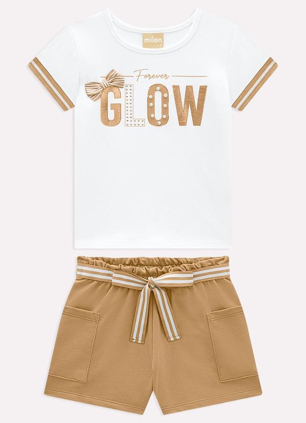 Conjunto Infantil Menina Lettering Branco