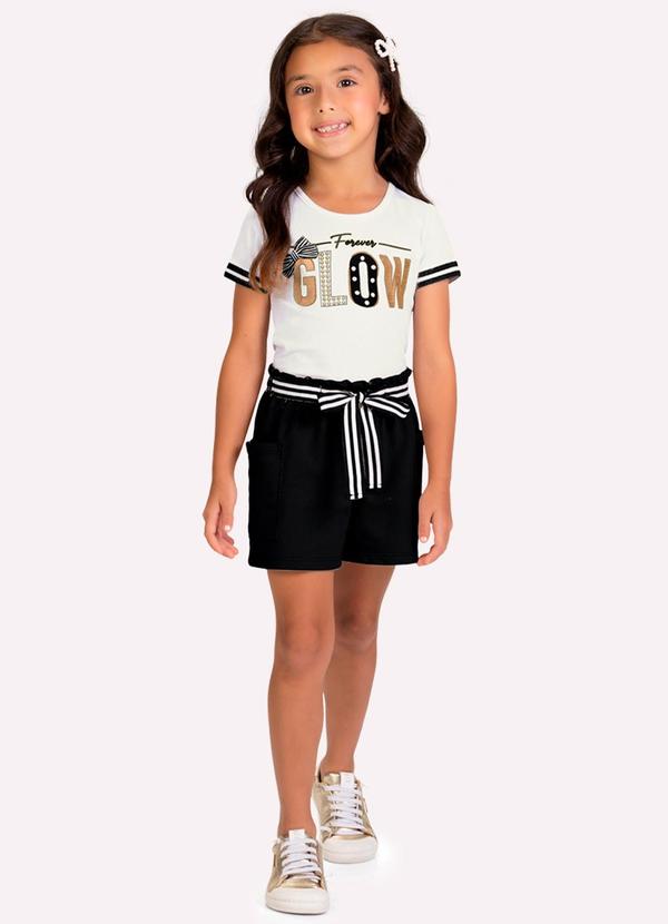 Conjunto Infantil Menina Lettering Branco