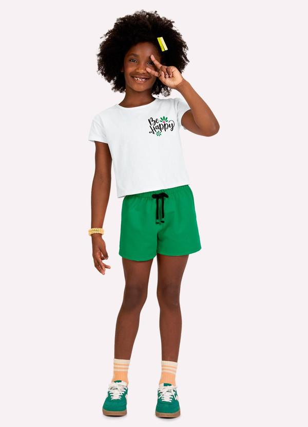 Conjunto Infantil Menina Lettering Branco