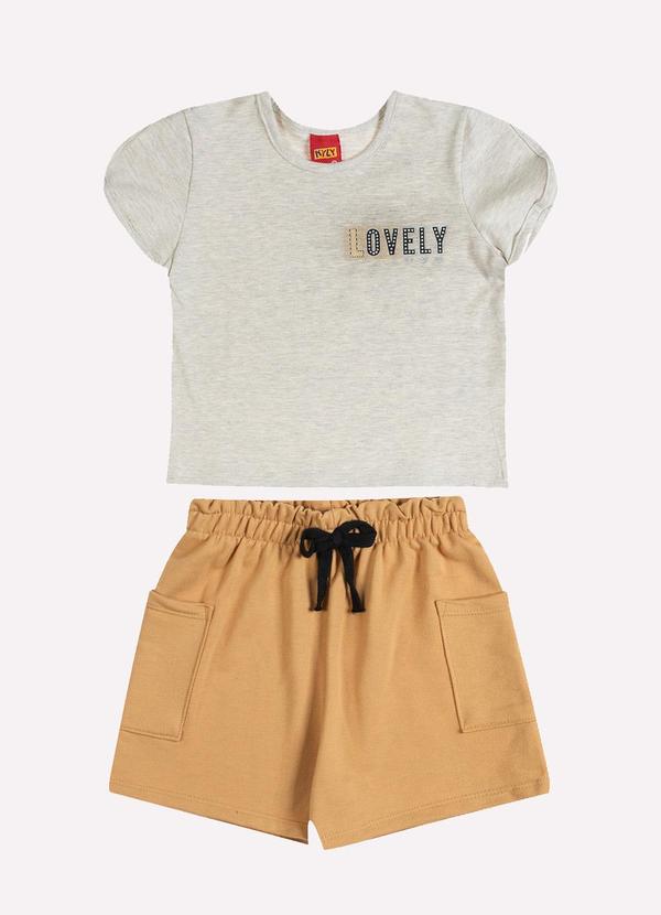 Vista 2 Conjunto Infantil Menina Lettering Cinza Kyly Kyly