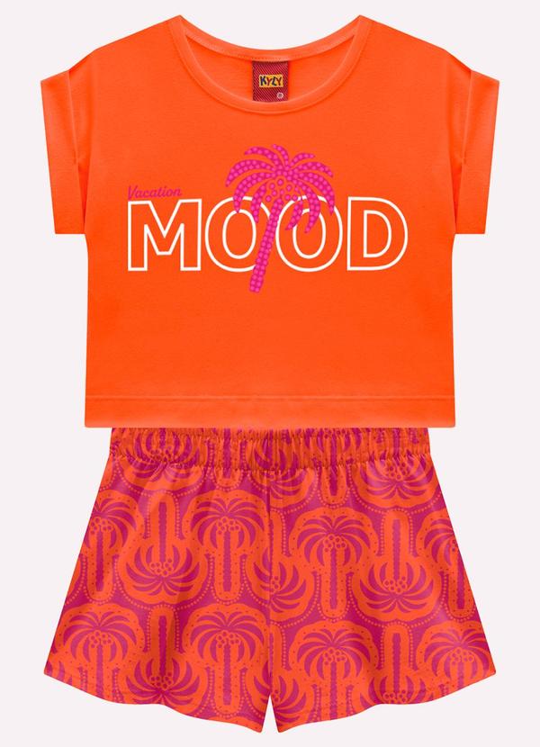 Conjunto Infantil Menina Lettering Laranja