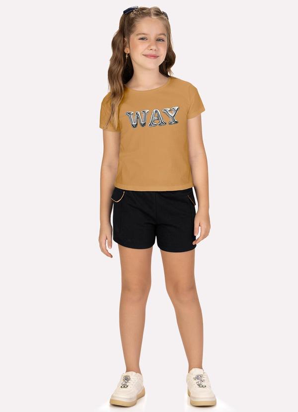 Conjunto Infantil Menina Lettering Marrom