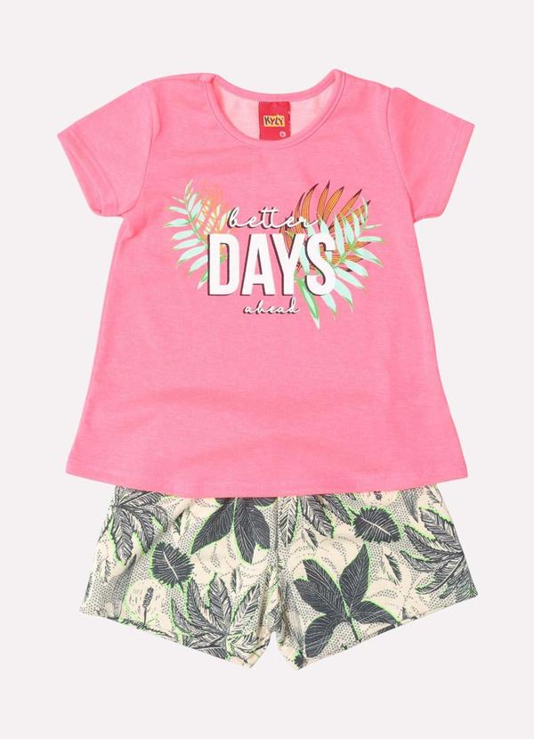 Conjunto Infantil Menina Lettering Pink