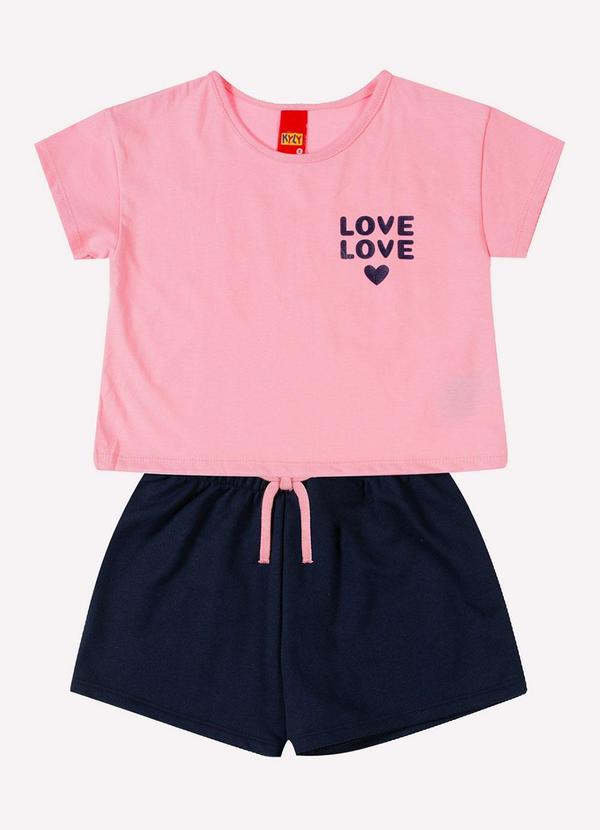 Conjunto Infantil Menina Lettering Rosa