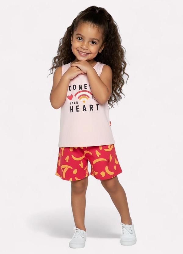 Conjunto Infantil Menina Lettering Rosa