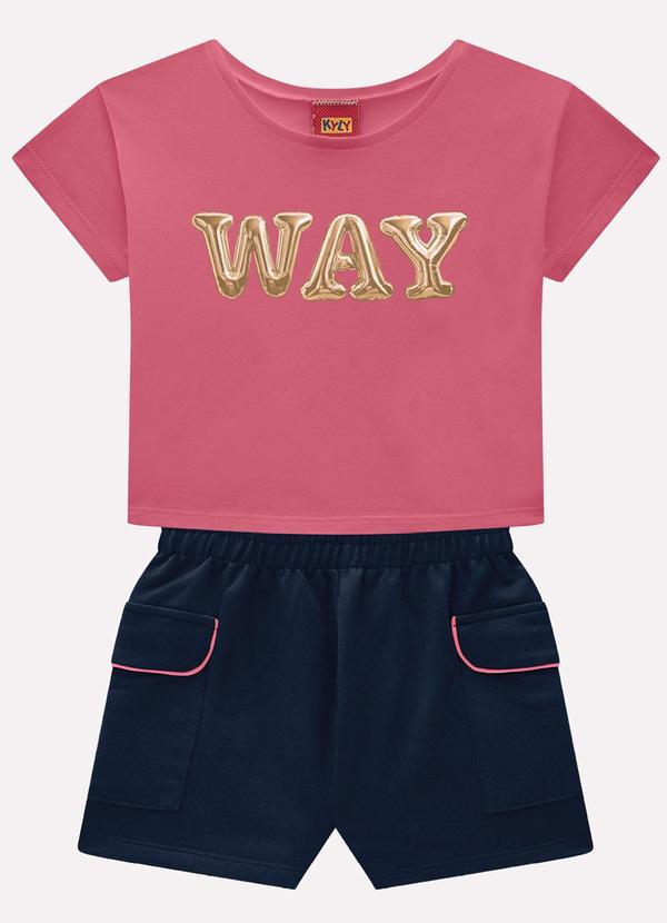 Conjunto Infantil Menina Lettering Rosa