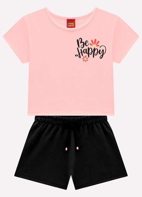 Conjunto Infantil Menina Lettering Rosa