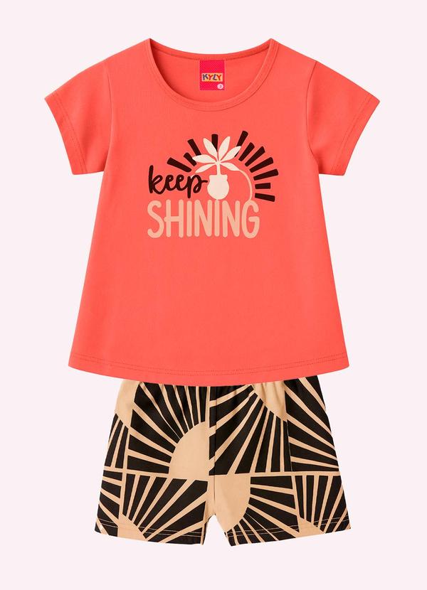 Conjunto Infantil Menina Lettering Vermelho