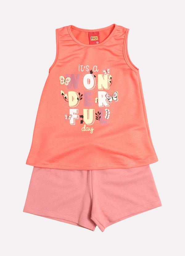 Conjunto Infantil Menina Lettering Vermelho
