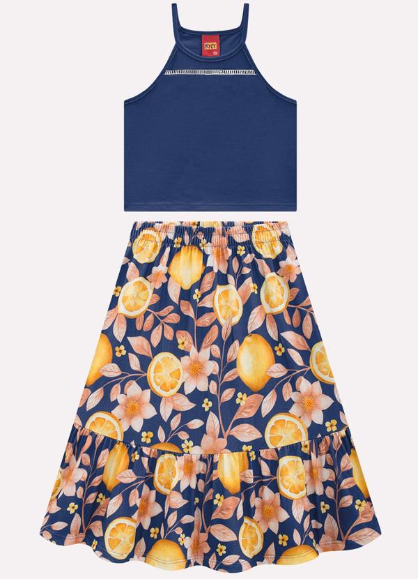 Conjunto Infantil Menina Limões Azul