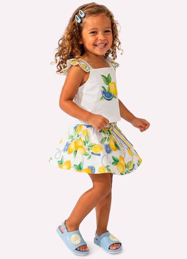 Conjunto Infantil Menina Limões Branco