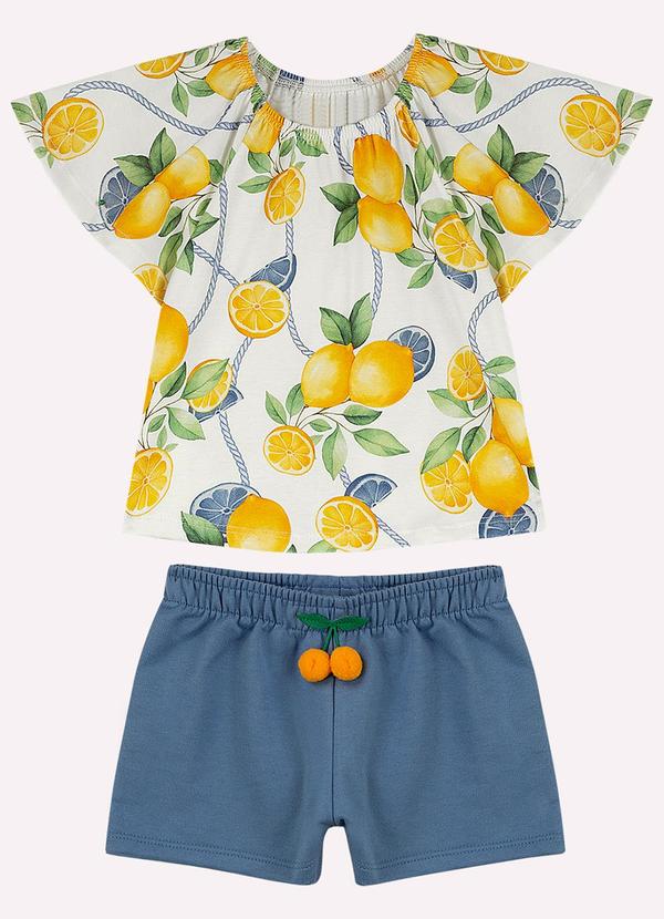 Conjunto Infantil Menina Limões Branco