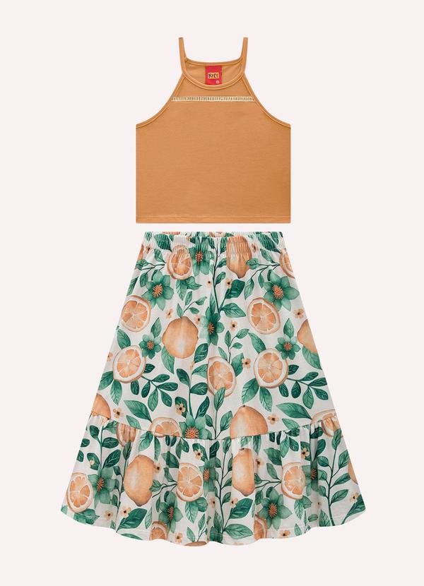 Conjunto Infantil Menina Limões Marrom