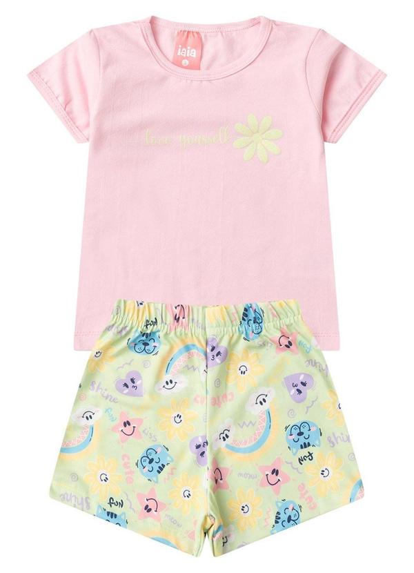 Conjunto Infantil Menina Love Verão Iaia Rosa