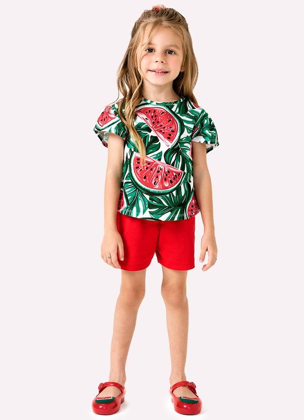 Conjunto Infantil Menina Melancia Branco