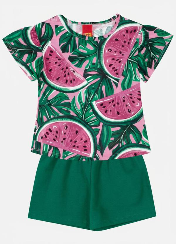 Conjunto Infantil Menina Melancia Rosa