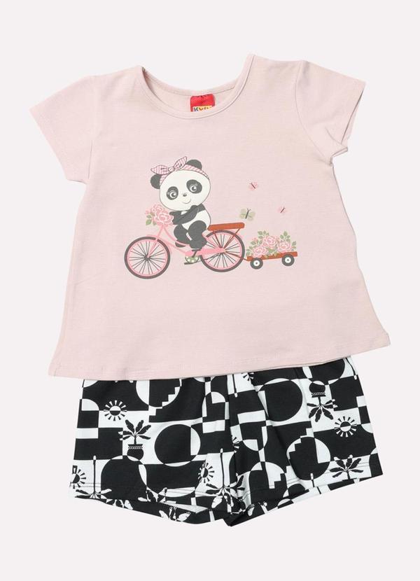 Conjunto Infantil Menina Pandinha Rosa