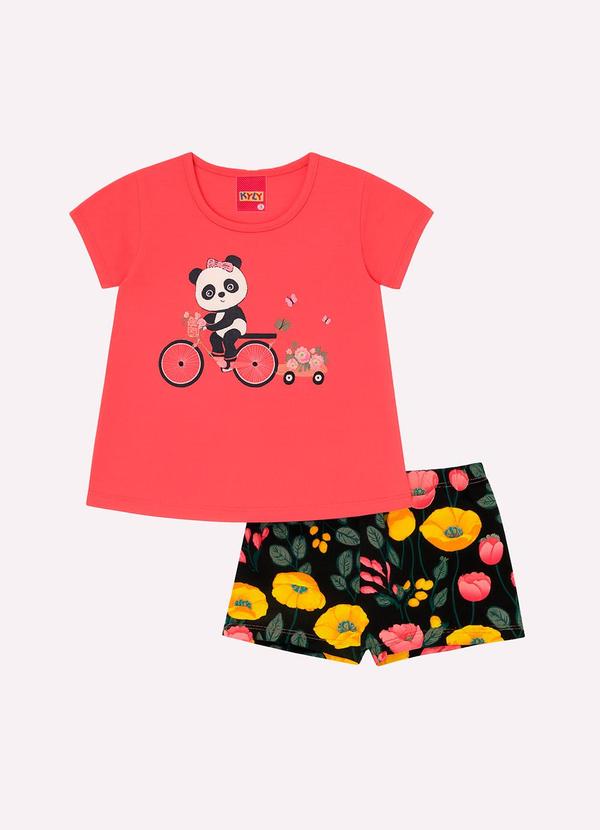 Conjunto Infantil Menina Pandinha Vermelho