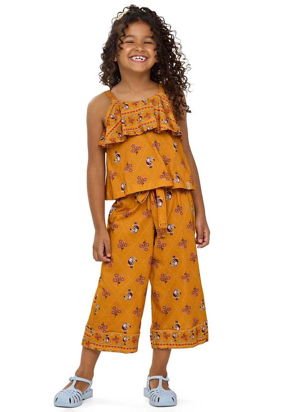 Conjunto Infantil Menina Pantacourt Laranja