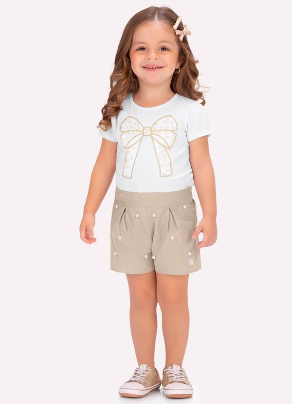 Conjunto Infantil Menina Pérolas Milon Branco