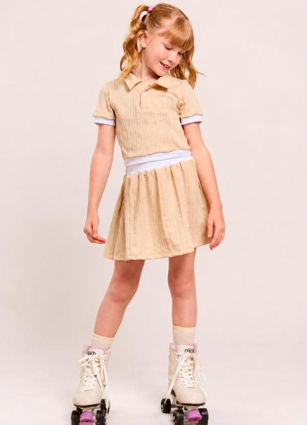 Conjunto Infantil Menina Polo Shorts Saia Esportiv